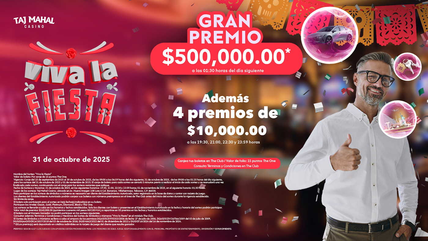 Este 31 de octubre de 2025 participa por un 💰GRAN PREMIO de $500,000.00*